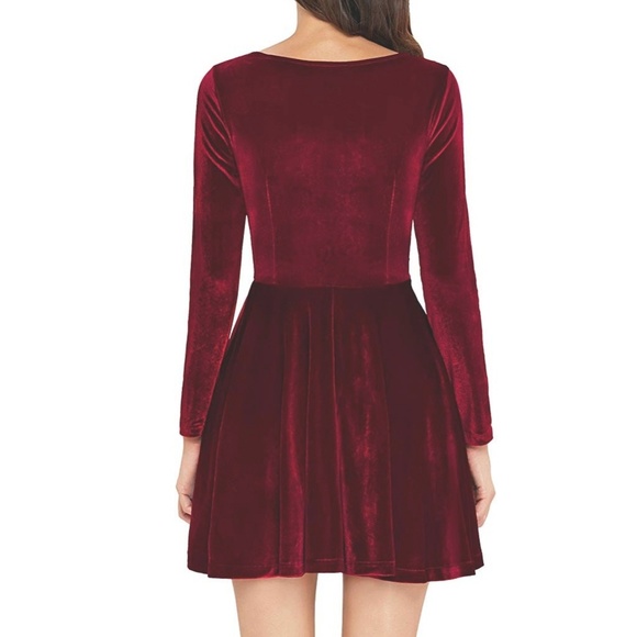 Red Velvet Holiday Babydoll Christmas Dress - Picture 4 of 8